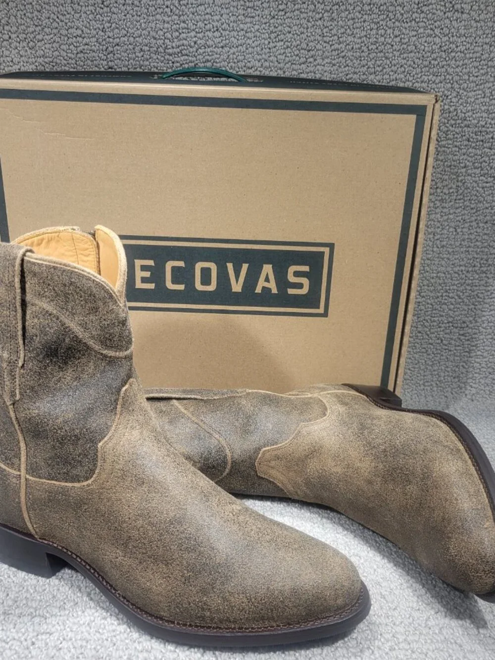 Tecovas The Dean Men's US Size 9 EE Granite Suede Western Zip Boots
